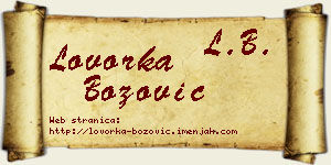 Lovorka Božović vizit kartica
